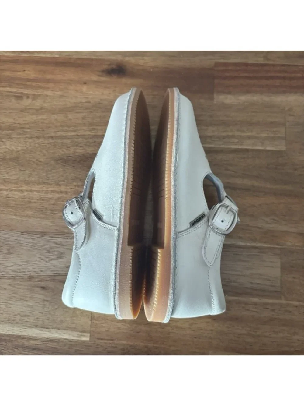 L'Amour Girls Shoes Classic Off White Leather Mary Jane T-strap Size 12 School